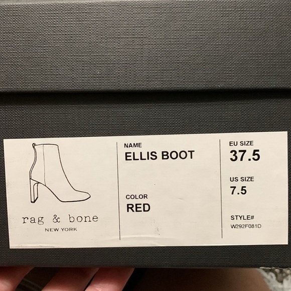 rag & bone Ellis Boot in Red Sz 7.5 - Picture 2 of 12